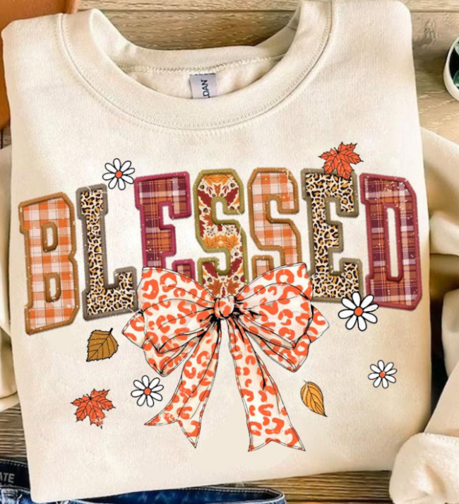 Blessed - Bow Sweatshirt